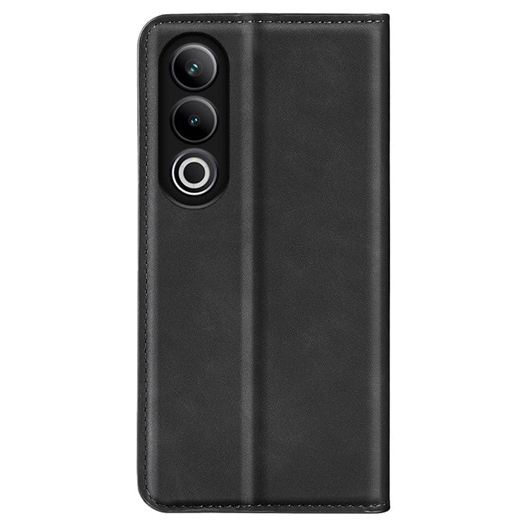 For OnePlus Ace 3V 5G Case Skin-Friendly Card Slots Magnetic Flip Leather Phone Cover - Black