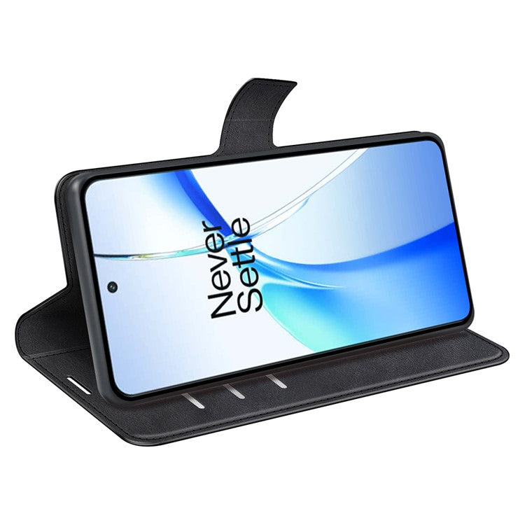 For OnePlus Ace 3V 5G Case Leather Phone Cover with Wallet Card Slots - Black