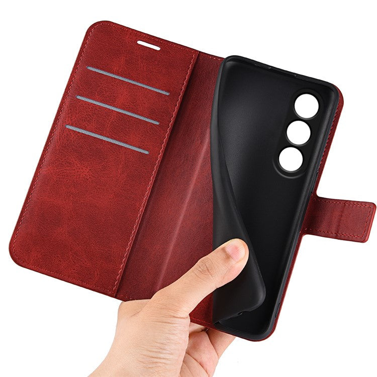 For OnePlus Ace 3V 5G Case Leather Phone Cover with Wallet Card Slots - Red