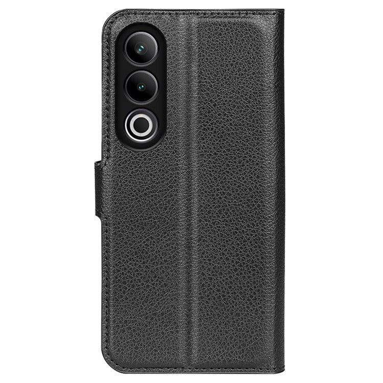 For OnePlus Ace 3V 5G Case PU Leather Litchi Texture Flip Wallet Phone Cover - Black
