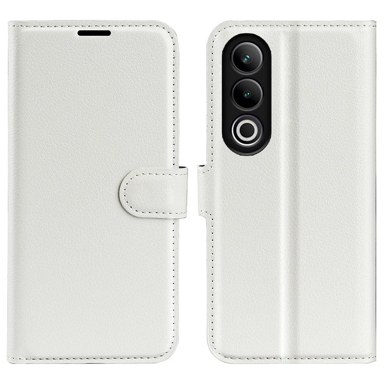 For OnePlus Ace 3V 5G Case PU Leather Litchi Texture Flip Wallet Phone Cover - White