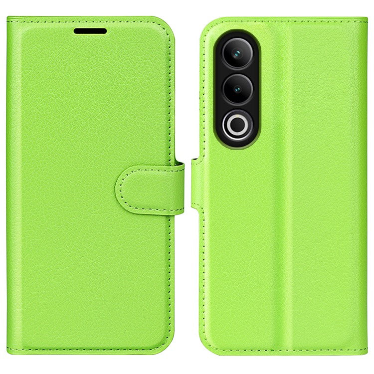 For OnePlus Ace 3V 5G Case PU Leather Litchi Texture Flip Wallet Phone Cover - Green