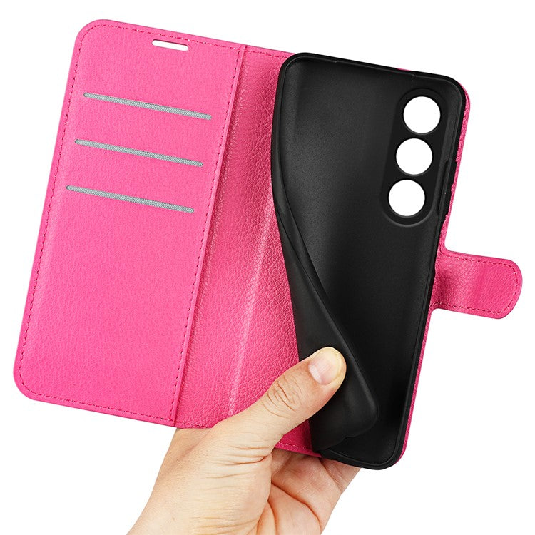 For OnePlus Ace 3V 5G Case PU Leather Litchi Texture Flip Wallet Phone Cover - Rose