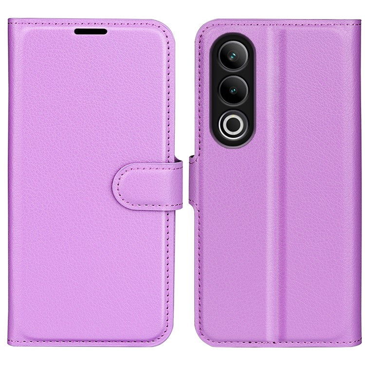 For OnePlus Ace 3V 5G Case PU Leather Litchi Texture Flip Wallet Phone Cover - Purple
