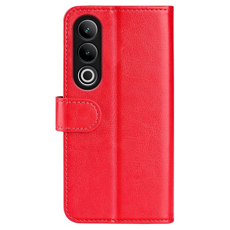 For OnePlus Ace 3V 5G Leather Case Wallet Crazy Horse Texture Folio Flip Phone Cover - Red
