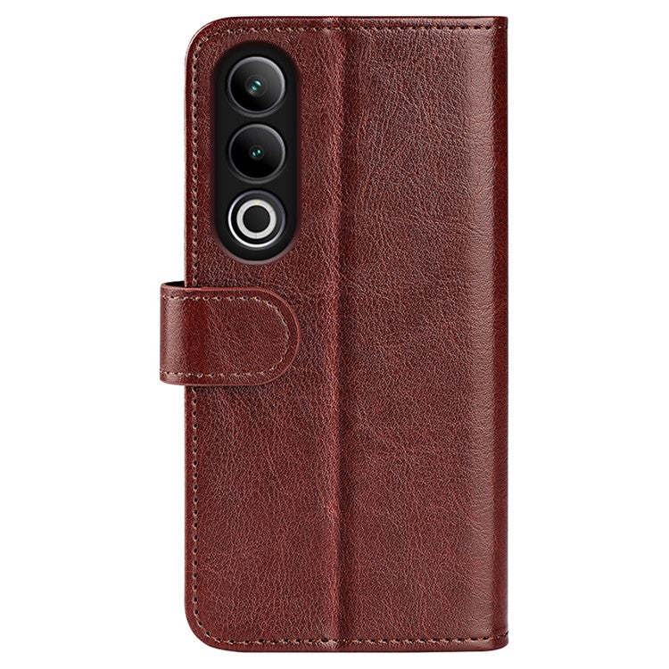 For OnePlus Ace 3V 5G Leather Case Wallet Crazy Horse Texture Folio Flip Phone Cover - Brown