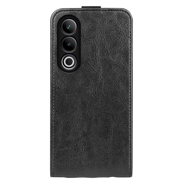 For OnePlus Ace 3V 5G Case Vertical Flip Crazy Horse PU Leather Phone Cover - Black