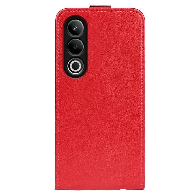 For OnePlus Ace 3V 5G Case Vertical Flip Crazy Horse PU Leather Phone Cover - Red
