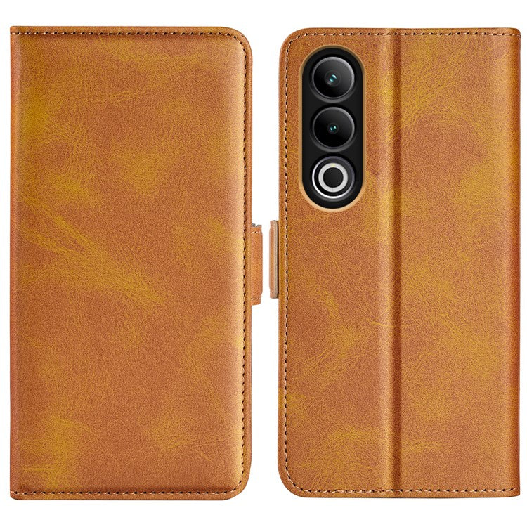 For OnePlus Ace 3V 5G Case Classic Calf Texture Flip Dual Magnetic Clasp Leather Phone Cover - Yellow
