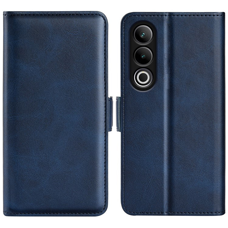 For OnePlus Ace 3V 5G Case Classic Calf Texture Flip Dual Magnetic Clasp Leather Phone Cover - Blue