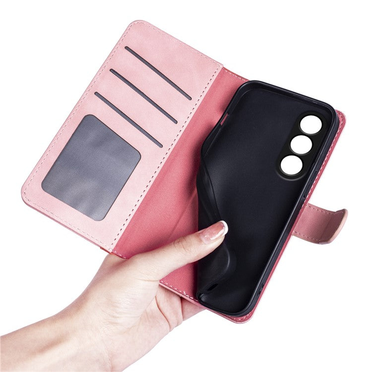 For OnePlus Ace 3V 5G Wallet Case Color Splicing Leather Stand Phone Cover - Pink