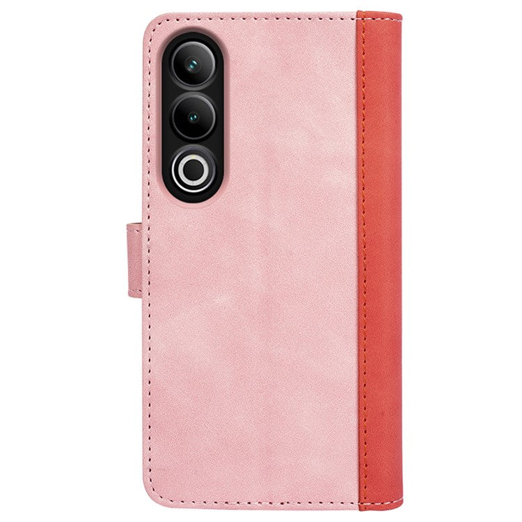 For OnePlus Ace 3V 5G Wallet Case Color Splicing Leather Stand Phone Cover - Pink