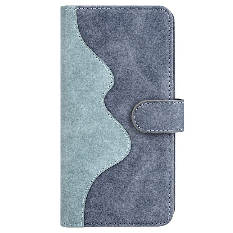 For OnePlus Ace 3V 5G Wallet Case Color Splicing Leather Stand Phone Cover - Blue