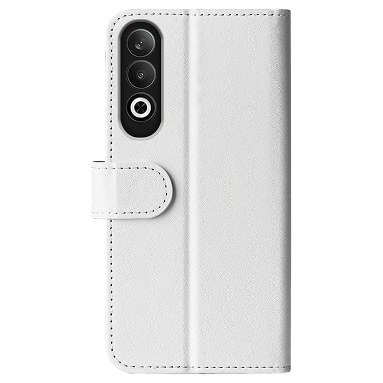 For OnePlus Nord CE4 5G / Oppo K12 Leather Case Crazy Horse Texture Folio Flip Wallet Phone Cover - White