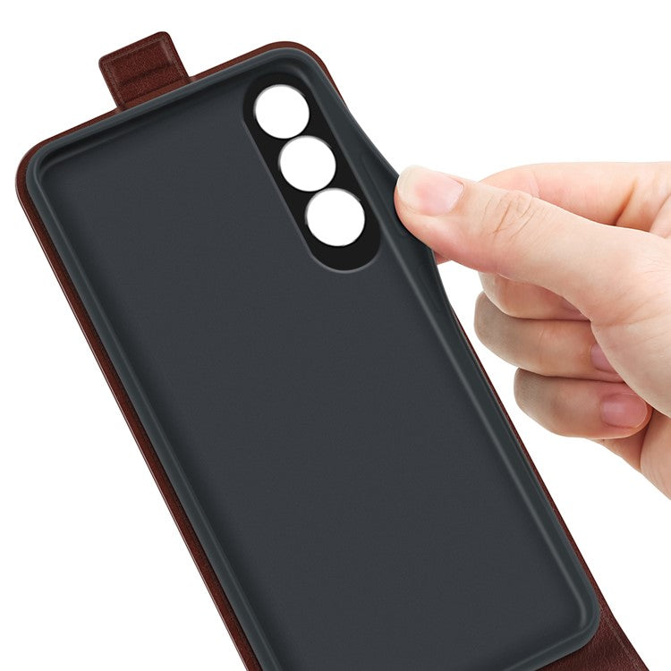 For OnePlus Nord CE4 5G / Oppo K12 Case Crazy Horse Texture Vertical Flip Leather Phone Cover - Brown