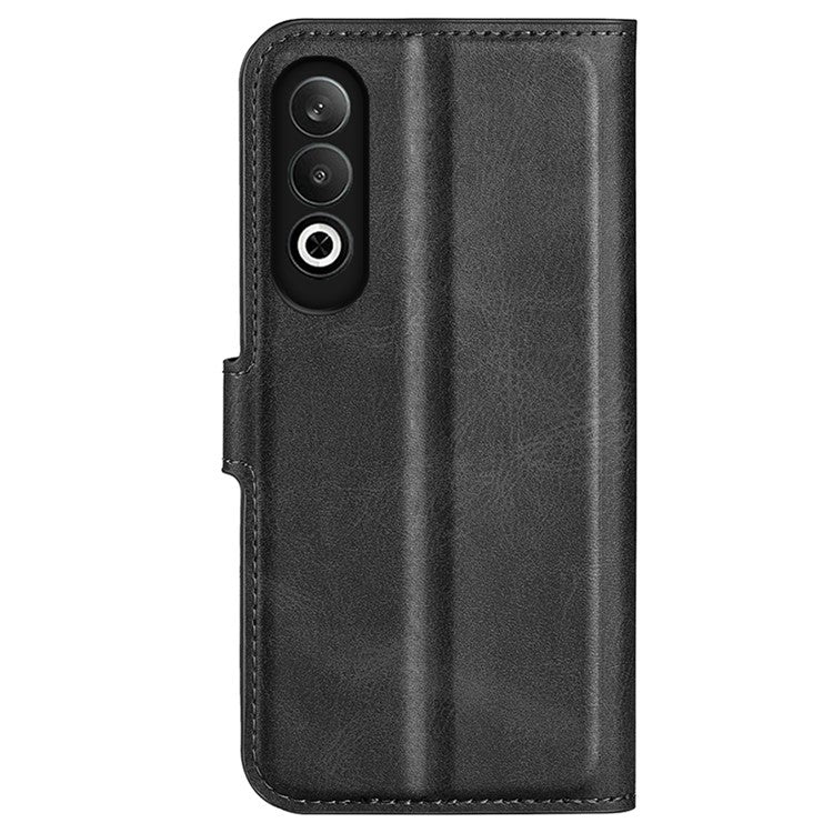 For OnePlus Nord CE4 5G / Oppo K12 Case Magnetic Calf Texture Leather Phone Cover - Black