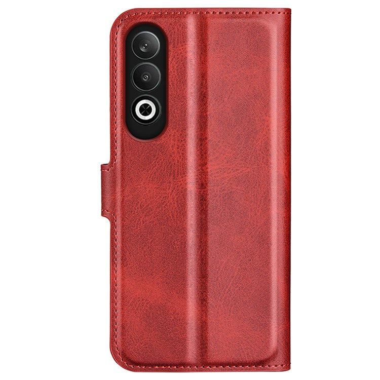 For OnePlus Nord CE4 5G / Oppo K12 Case Magnetic Calf Texture Leather Phone Cover - Red
