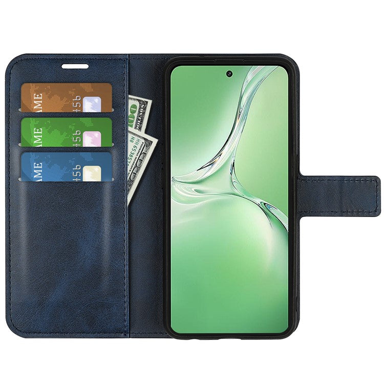 For OnePlus Nord CE4 5G / Oppo K12 Case Magnetic Calf Texture Leather Phone Cover - Blue