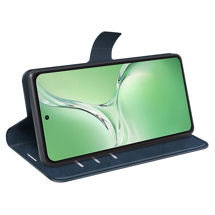 For OnePlus Nord CE4 5G / Oppo K12 Case Magnetic Calf Texture Leather Phone Cover - Blue