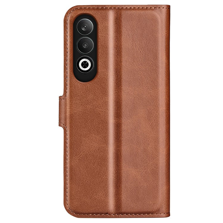 For OnePlus Nord CE4 5G / Oppo K12 Case Magnetic Calf Texture Leather Phone Cover - Light Brown