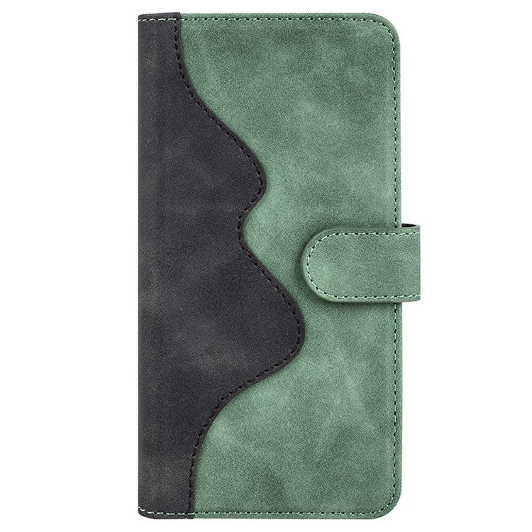 For OnePlus Nord CE4 5G / Oppo K12 Case Wallet Two-color Splicing Leather Phone Cover - Green