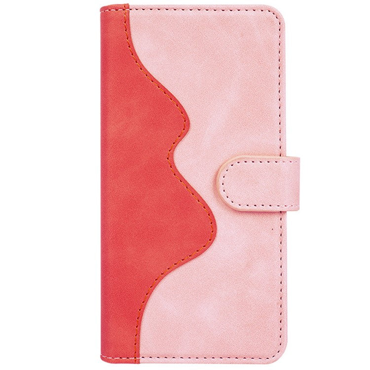 For OnePlus Nord CE4 5G / Oppo K12 Case Wallet Two-color Splicing Leather Phone Cover - Pink