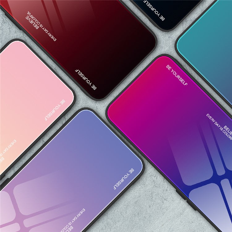 For Huawei Pura 70 Ultra Case Gradient Color Tempered Glass Phone Cover - Red / Black