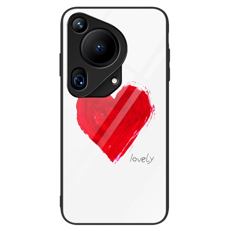 For Huawei Pura 70 Ultra Case Pattern Print Tempered Glass +PC+TPU Phone Cover - Lovely