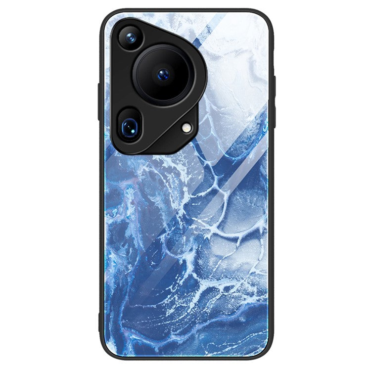 For Huawei Pura 70 Ultra Case Marble Pattern Tempered Glass+PC+TPU Phone Cover - DL03