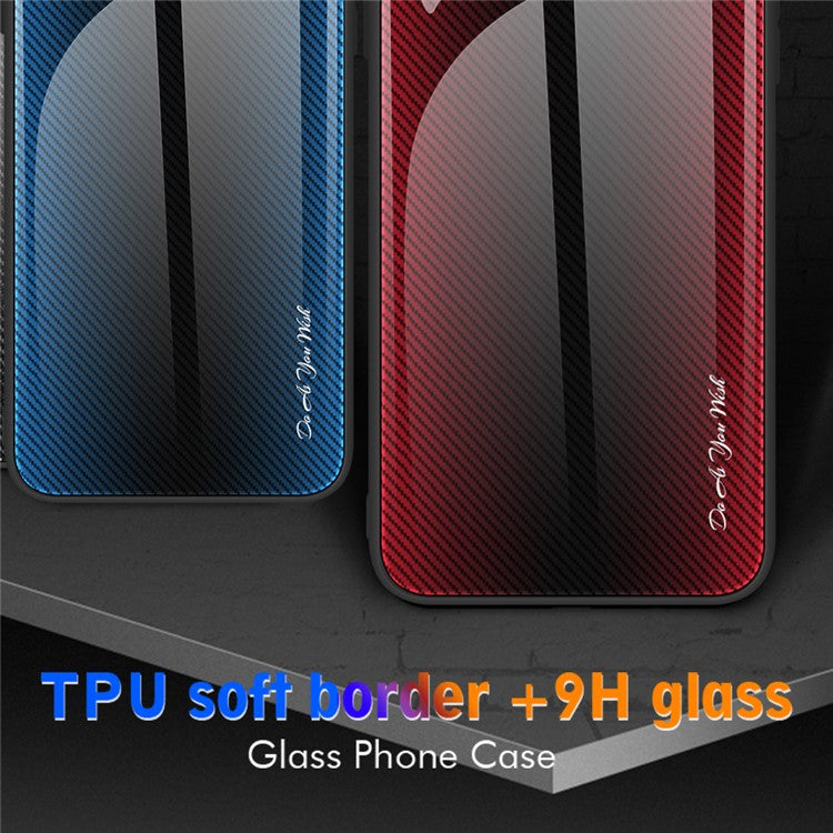 For Huawei Pura 70 Case Carbon Fiber Texture Tempered Glass Protective Shell - Black