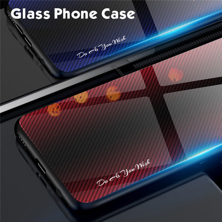 For Huawei Pura 70 Case Carbon Fiber Texture Tempered Glass Protective Shell - Baby Blue