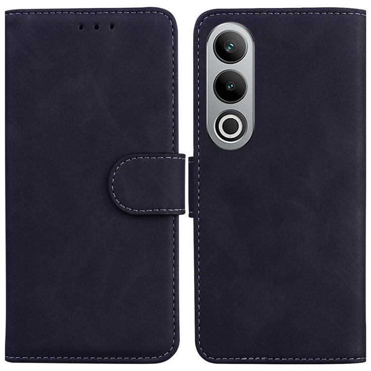 For OnePlus Nord CE4 5G Leather Case Solid Color Magnetic Flip Phone Cover - Black