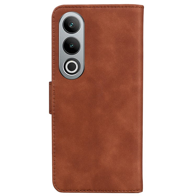 For OnePlus Nord CE4 5G Leather Case Solid Color Magnetic Flip Phone Cover - Brown