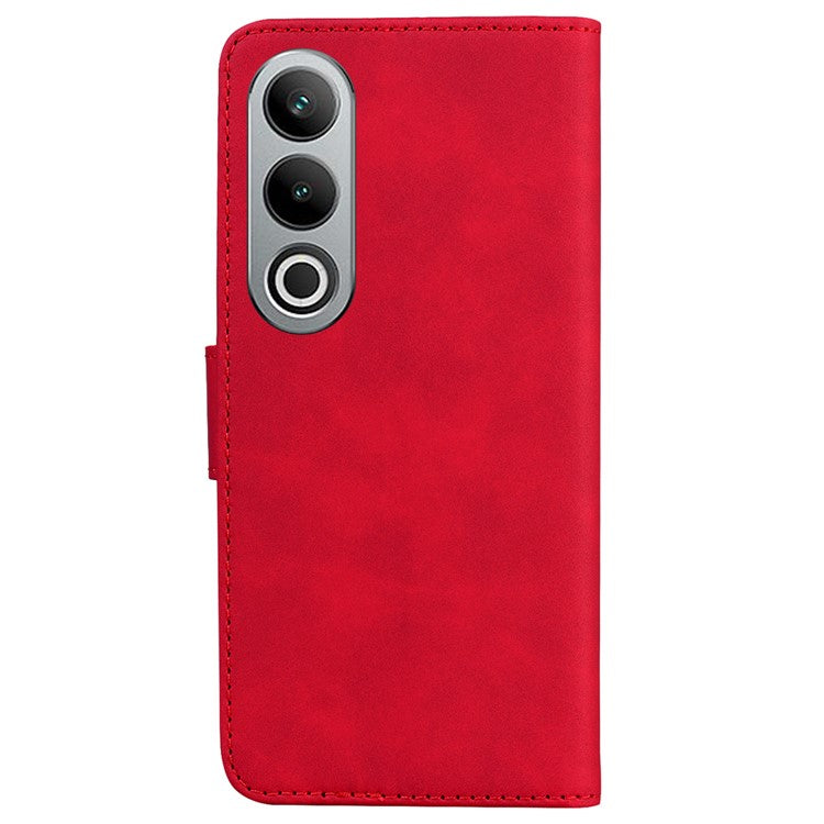 For OnePlus Nord CE4 5G Leather Case Solid Color Magnetic Flip Phone Cover - Red