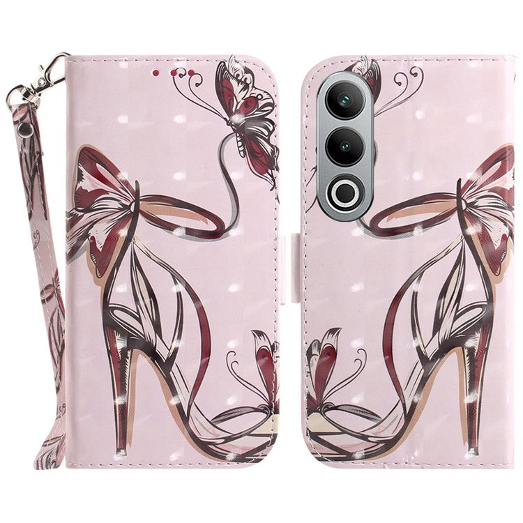 For OnePlus Nord CE4 5G Case 3D Pattern PU Leather Flip Phone Cover - Butterfly High Heels