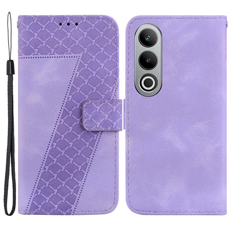 For OnePlus Nord CE4 5G PU Leather Case 7-Shape Magnetic Closure Flip Protective Cover - Purple
