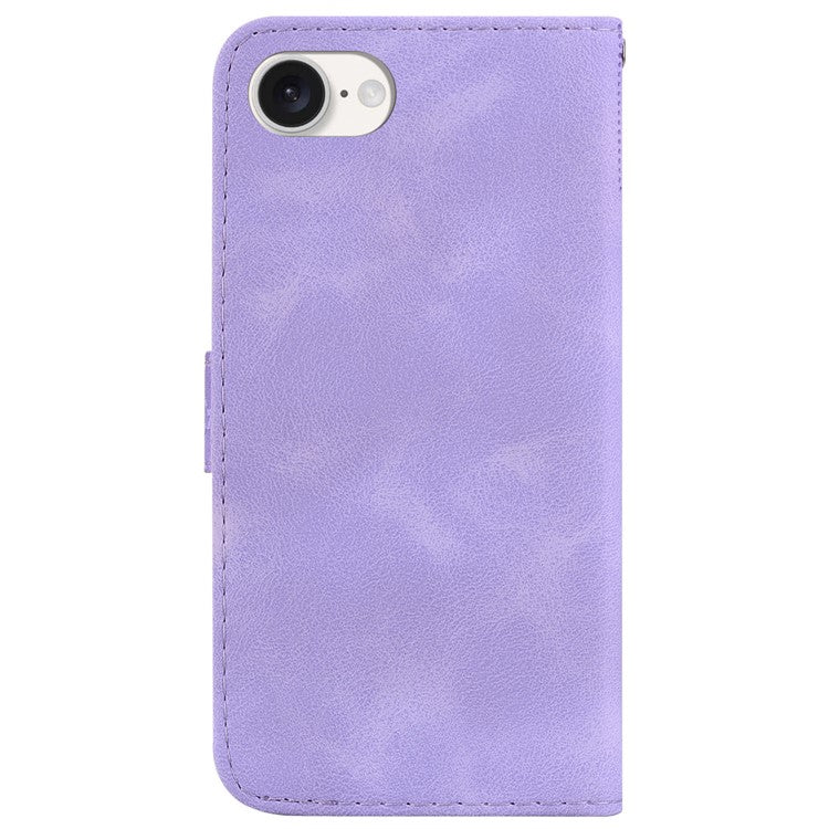 For iPhone 16e Wallet Case 7-Shape PU Leather Protective Phone Cover - Purple