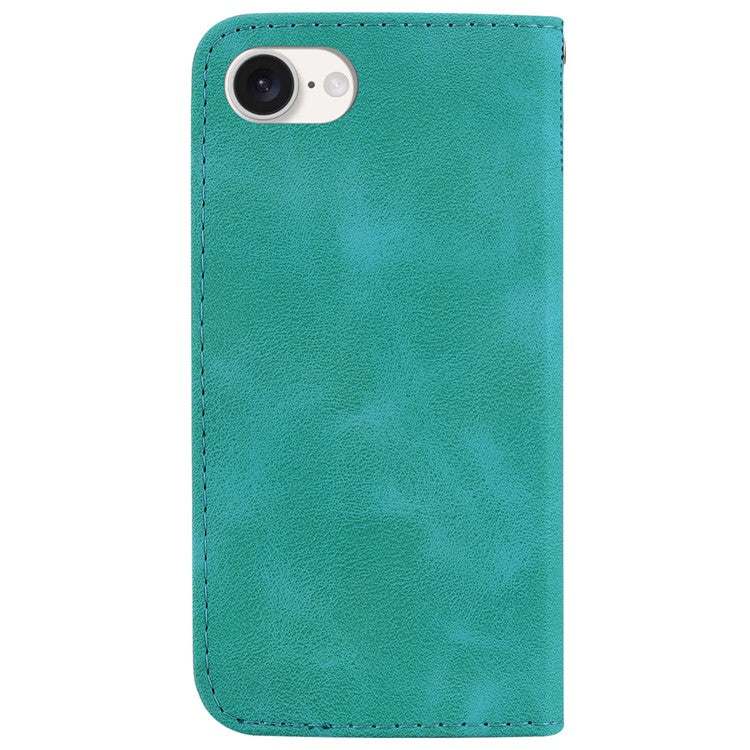 For iPhone 16e Wallet Case 7-Shape PU Leather Protective Phone Cover - Green
