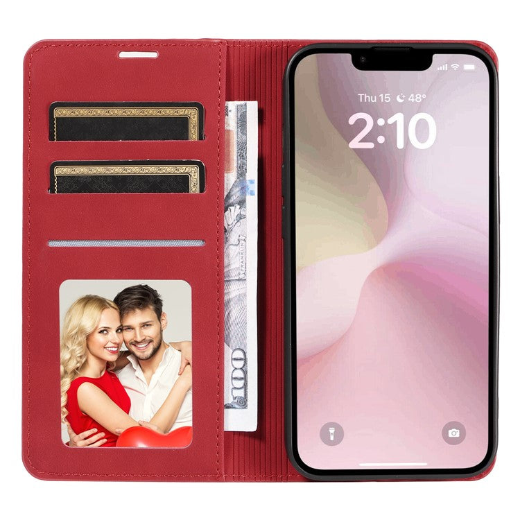 FORWENW Fantasy Series for iPhone 16e Case Skin-Touch Leather Magnetic Absorption Phone Cover - Red
