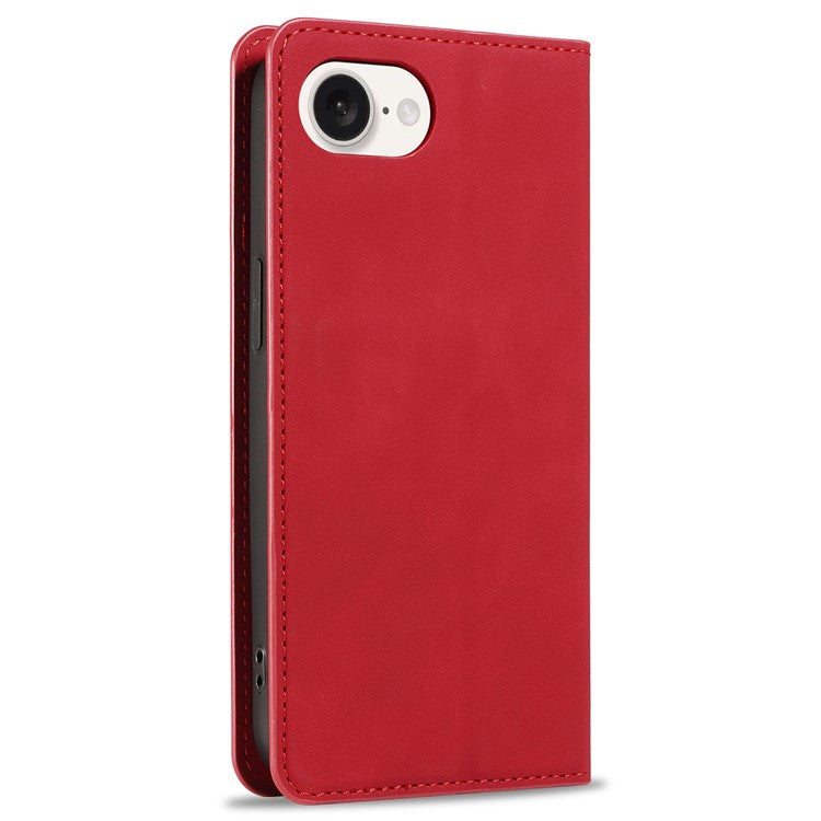 FORWENW Fantasy Series for iPhone 16e Case Skin-Touch Leather Magnetic Absorption Phone Cover - Red