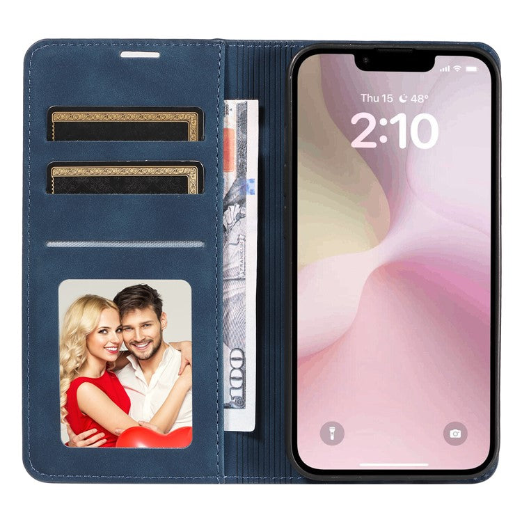 FORWENW Fantasy Series for iPhone 16e Case Skin-Touch Leather Magnetic Absorption Phone Cover - Blue