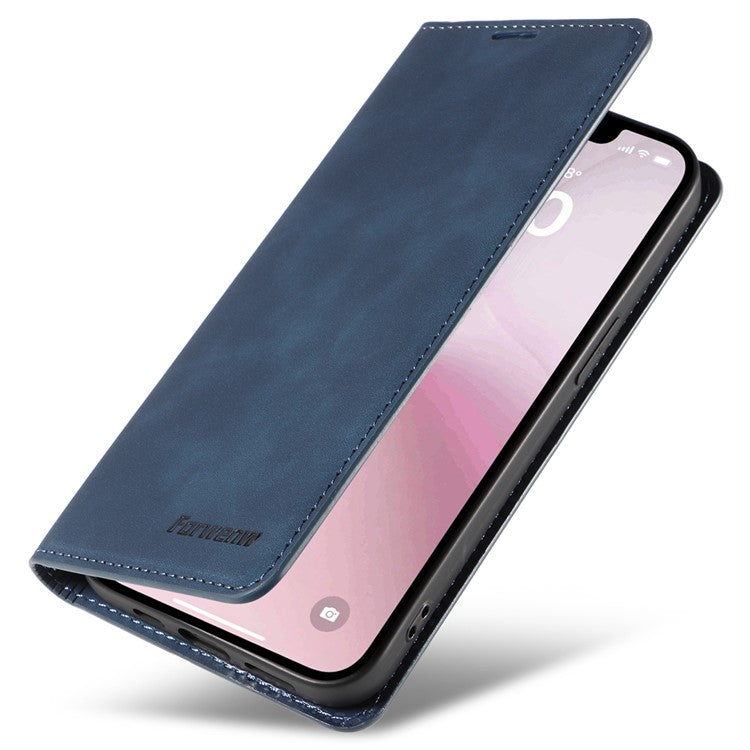 FORWENW Fantasy Series for iPhone 16e Case Skin-Touch Leather Magnetic Absorption Phone Cover - Blue