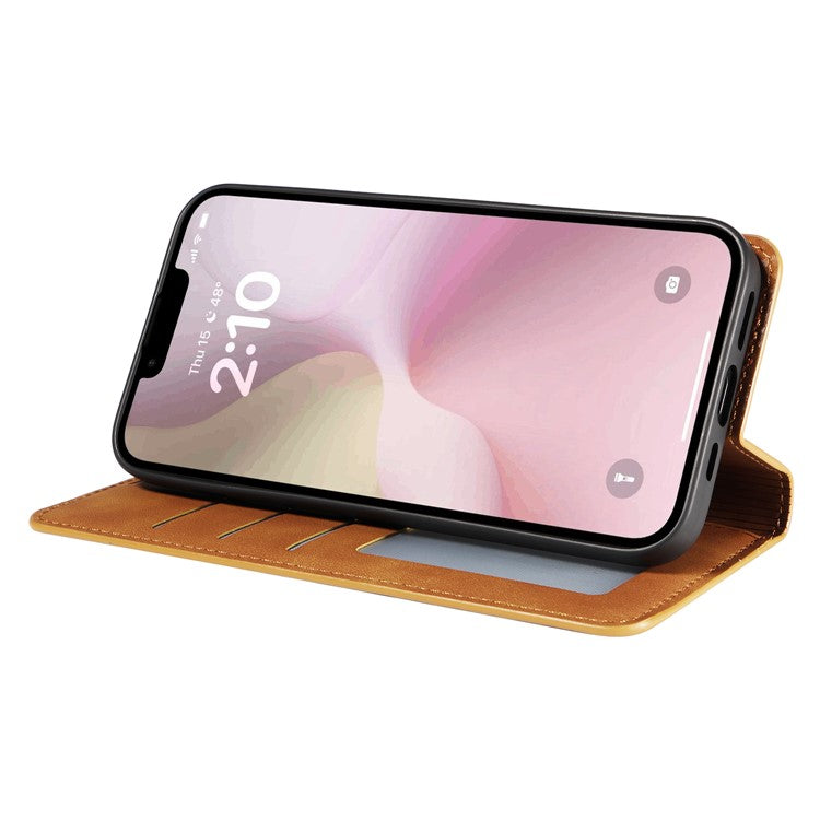 FORWENW Fantasy Series for iPhone 16e Case Skin-Touch Leather Magnetic Absorption Phone Cover - Brown