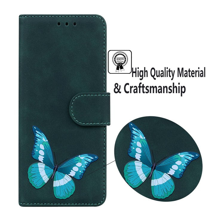 For Samsung Galaxy M15 5G / F15 5G Case Butterfly Wallet Pouch Leather Phone Cover - Green