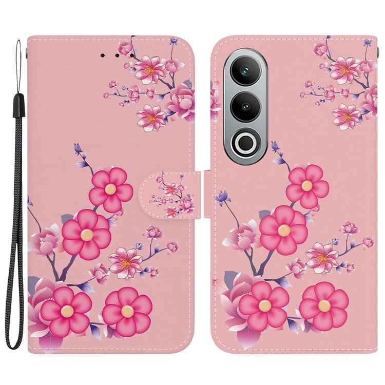 For OnePlus Nord CE4 5G Case PU Leather Pattern Printing Full Protection Cover - Sakura