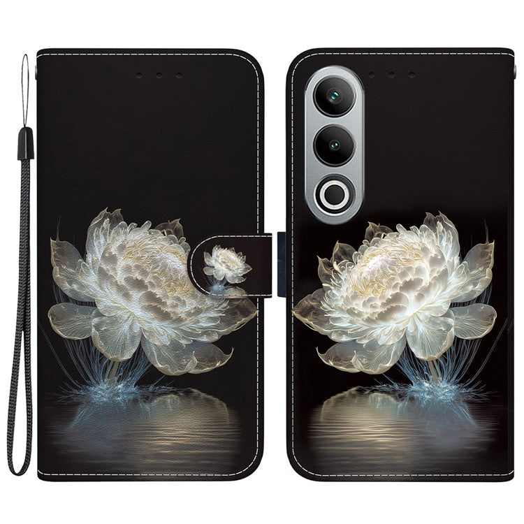 For OnePlus Nord CE4 5G Case PU Leather Pattern Printing Full Protection Cover - Crystal Peony