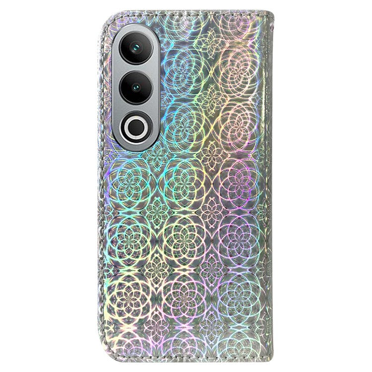 For OnePlus Nord CE4 5G Case Dazzling Flower PU Leather Folio Flip Phone Wallet Cover - Grey