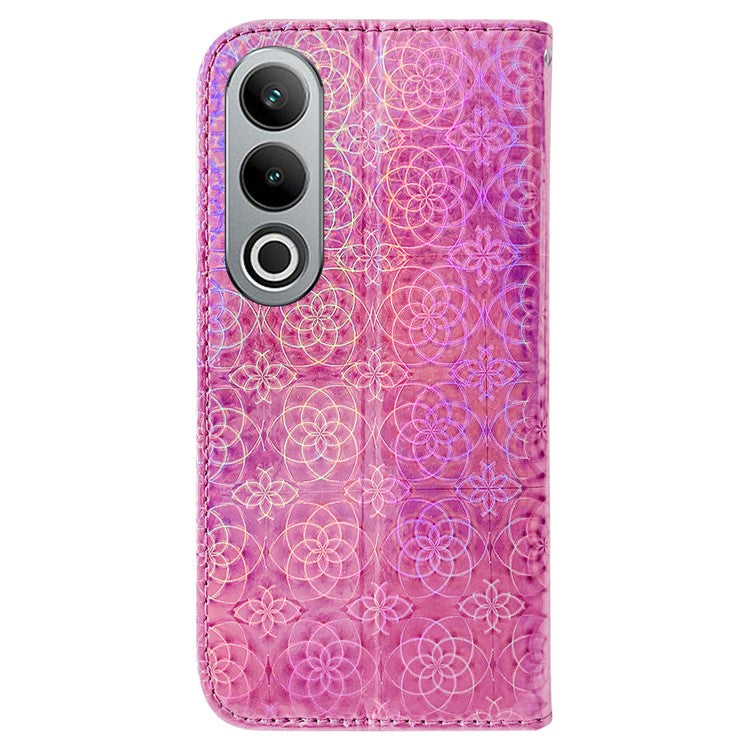 For OnePlus Nord CE4 5G Case Dazzling Flower PU Leather Folio Flip Phone Wallet Cover - Pink