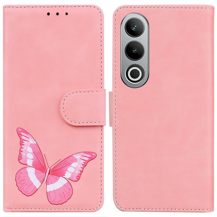 For OnePlus Nord CE4 5G Case Butterfly Pattern Leather Phone Wallet Cover - Pink