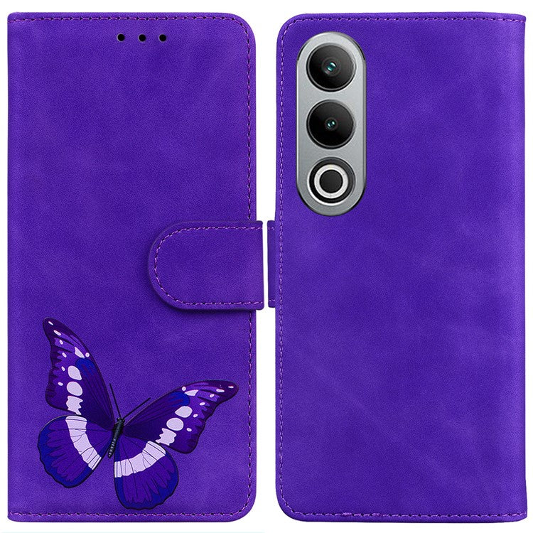 For OnePlus Nord CE4 5G Case Butterfly Pattern Leather Phone Wallet Cover - Purple